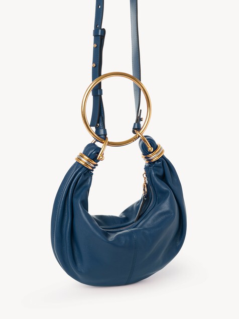 Small Bracelet hobo bag in grained leather