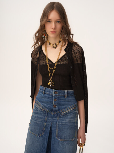 Twin set in cotton knit