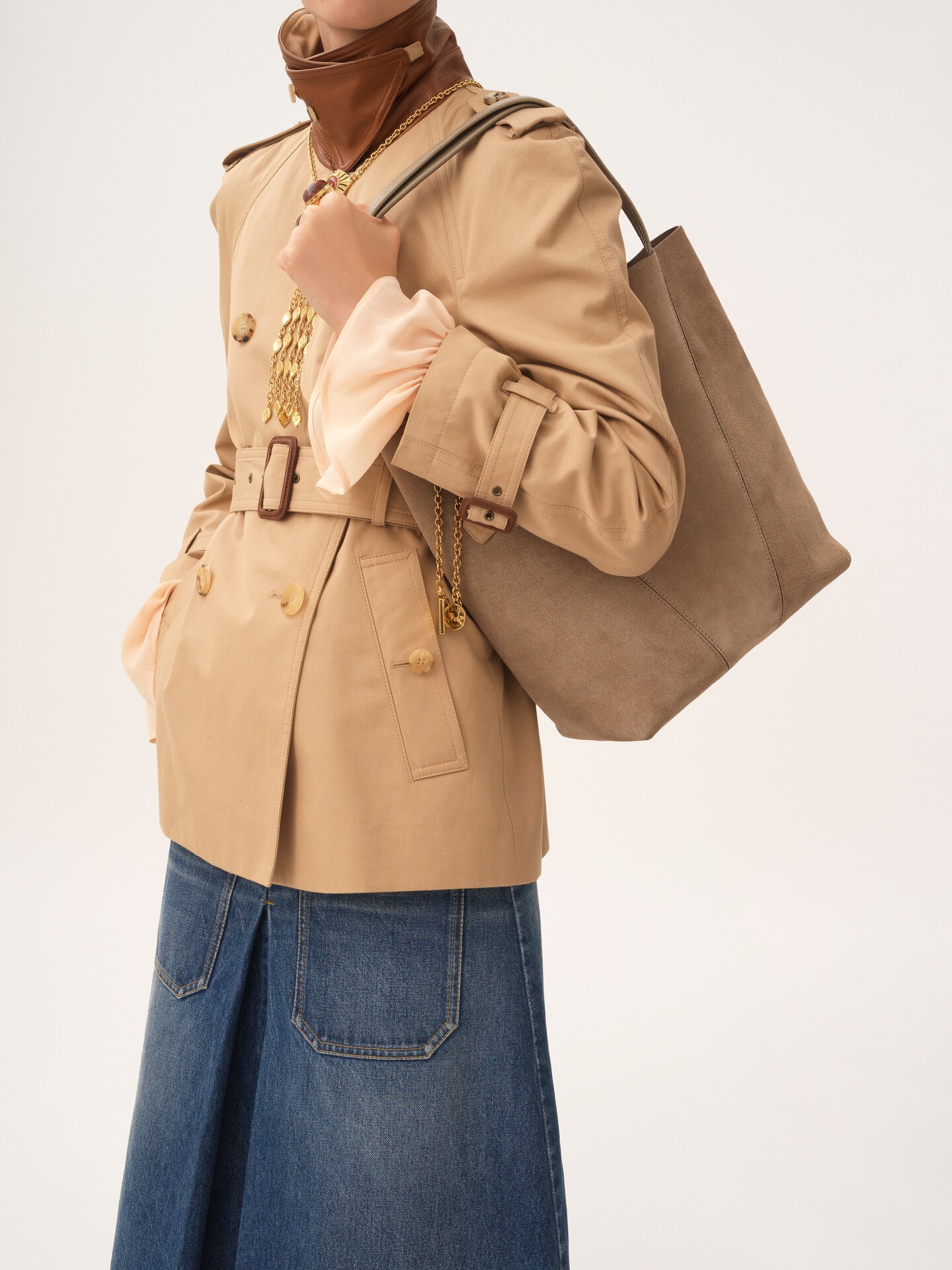Chloé Spin tote bag in suede leather - 3