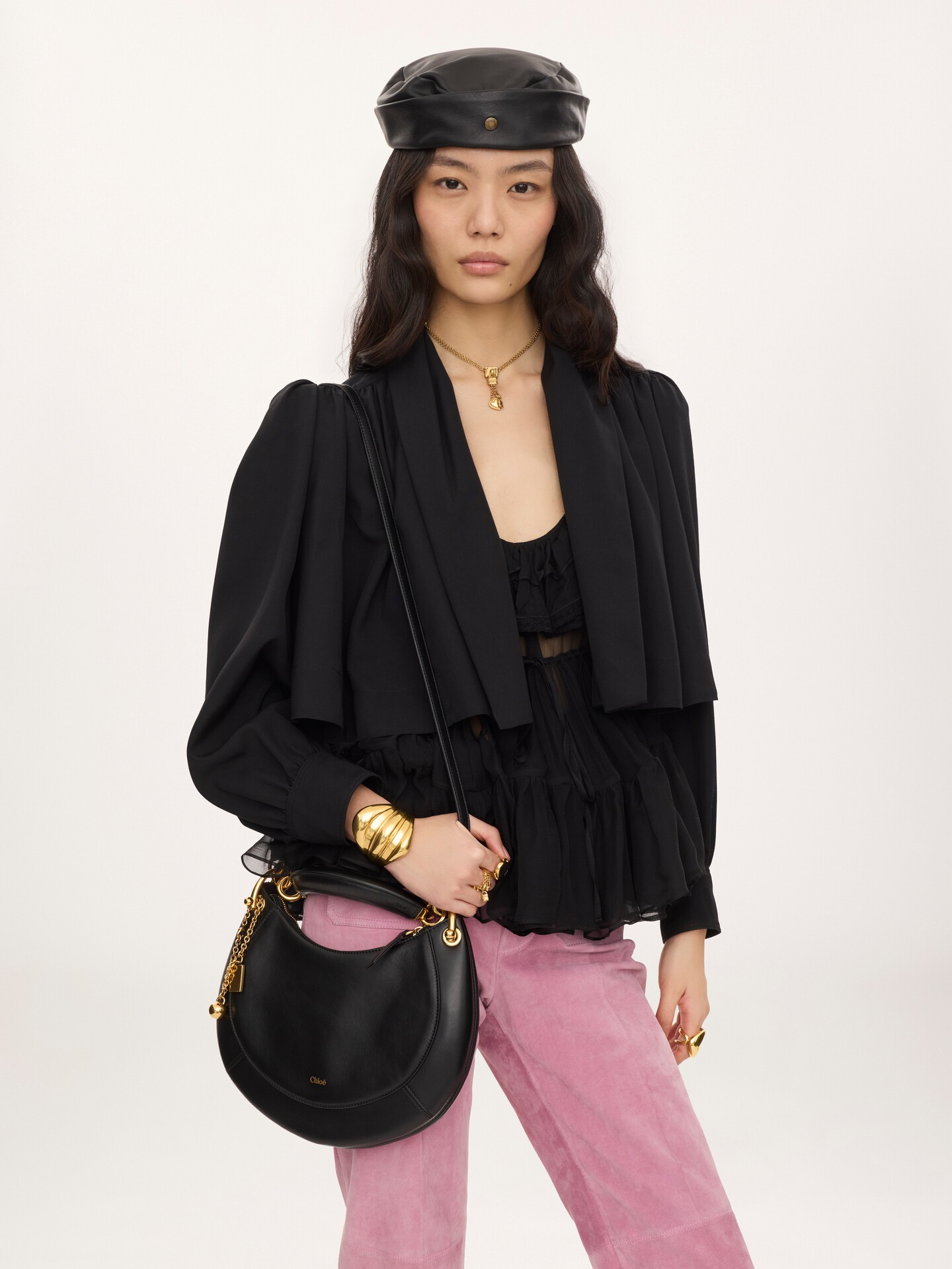Small Chlo&eacute; Banana zipped hobo bag in soft leather - 3