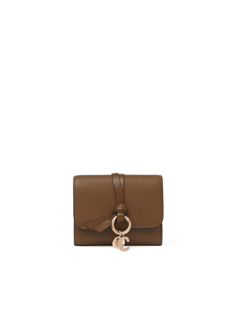Small Alphabet tri-fold in grained leather