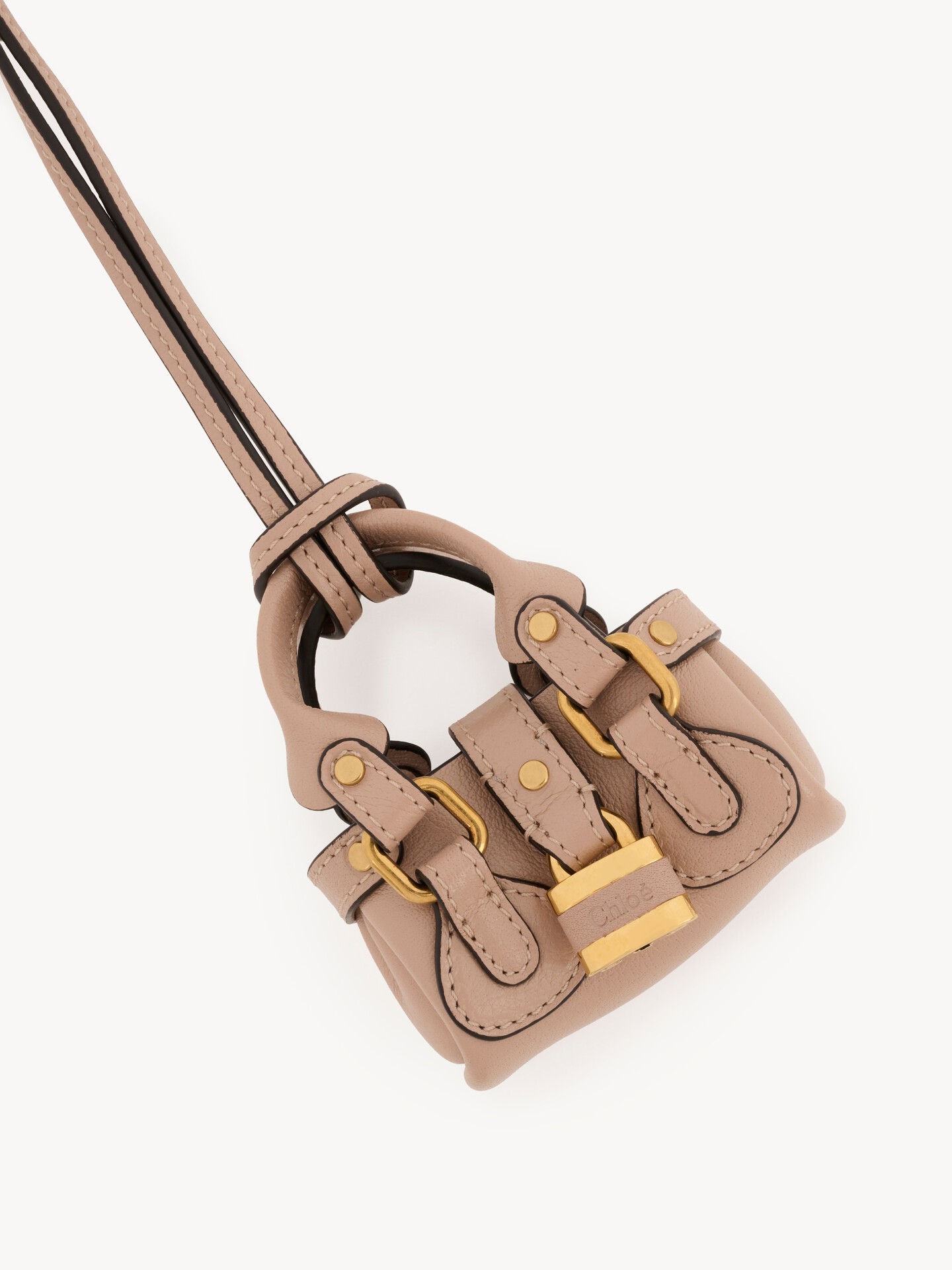 Chlo&eacute; Symbols Mini Paddington bag charm in grained leather - 3