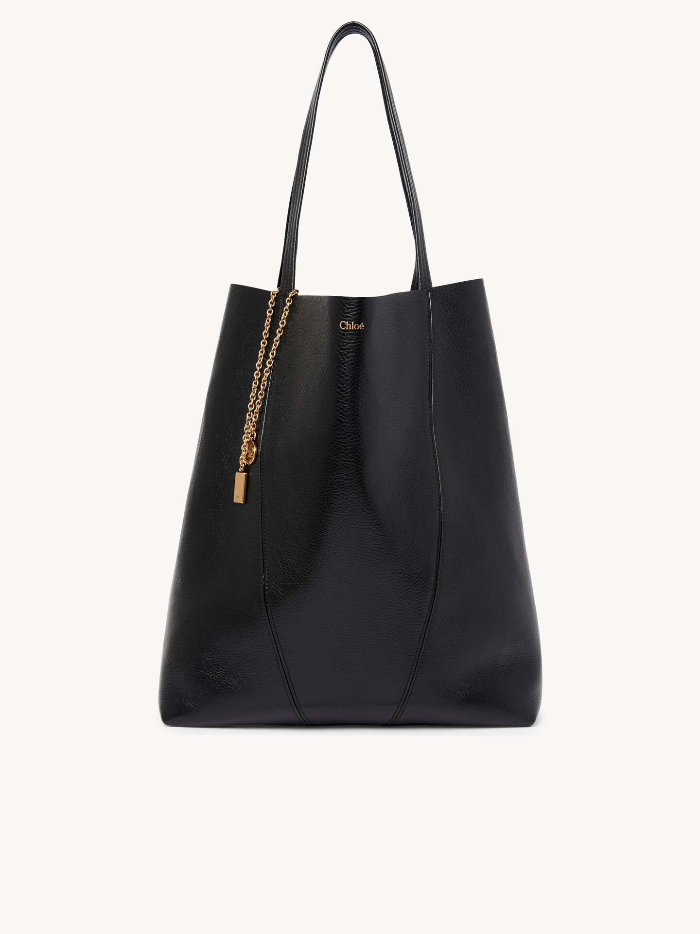 Large Chloé Spin tote bag in grained leather - 2