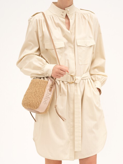 Small Woody tote bag in natural fibres