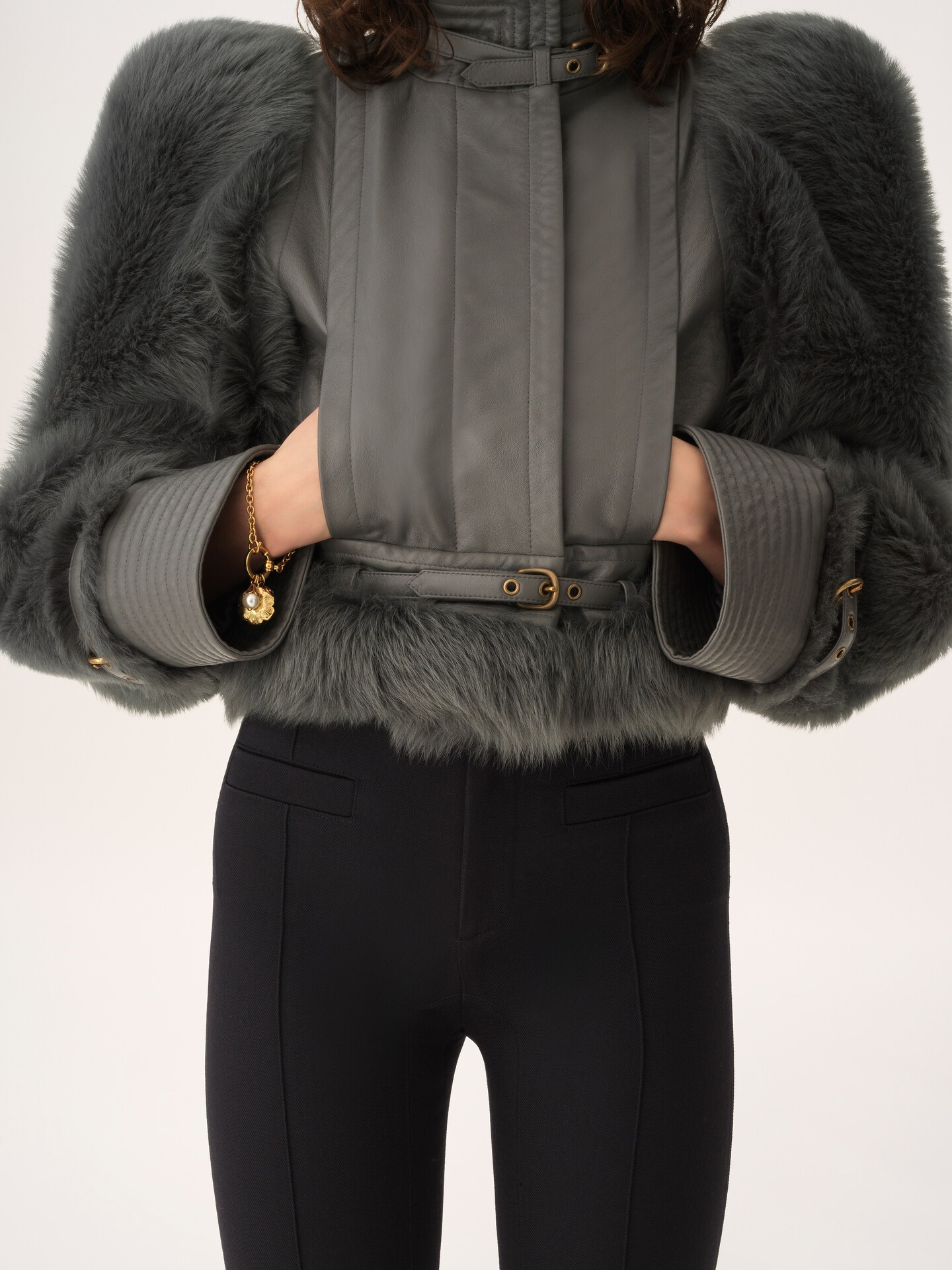 Flared tailored trousers in wool gabardine - 6