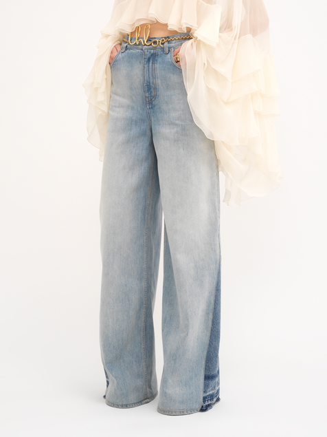 Wide-leg jeans in denim