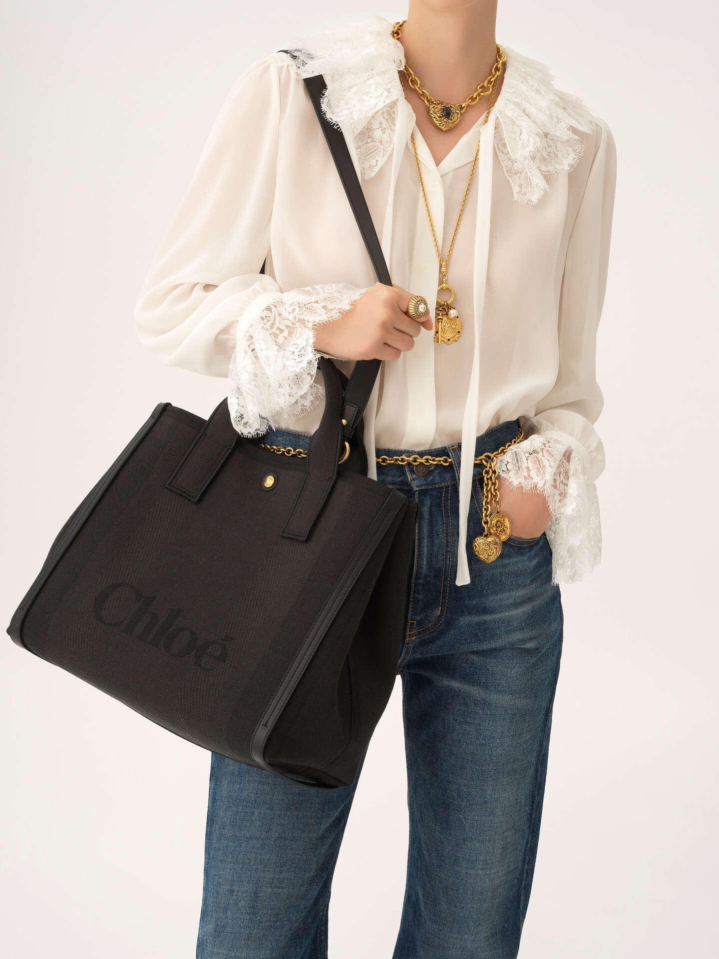 Chlo&eacute; Carry tote bag in canvas - 3