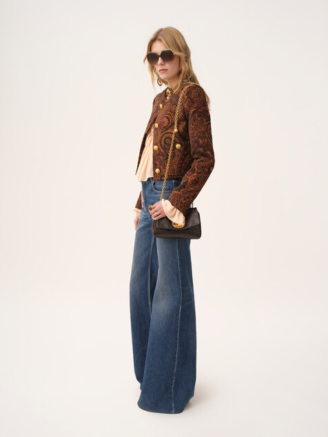 High-rise flare jeans in denim