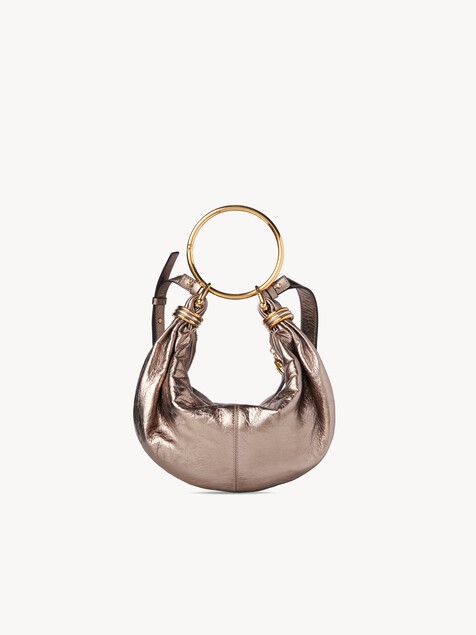 Small Bracelet Hobo bag in metallised leather