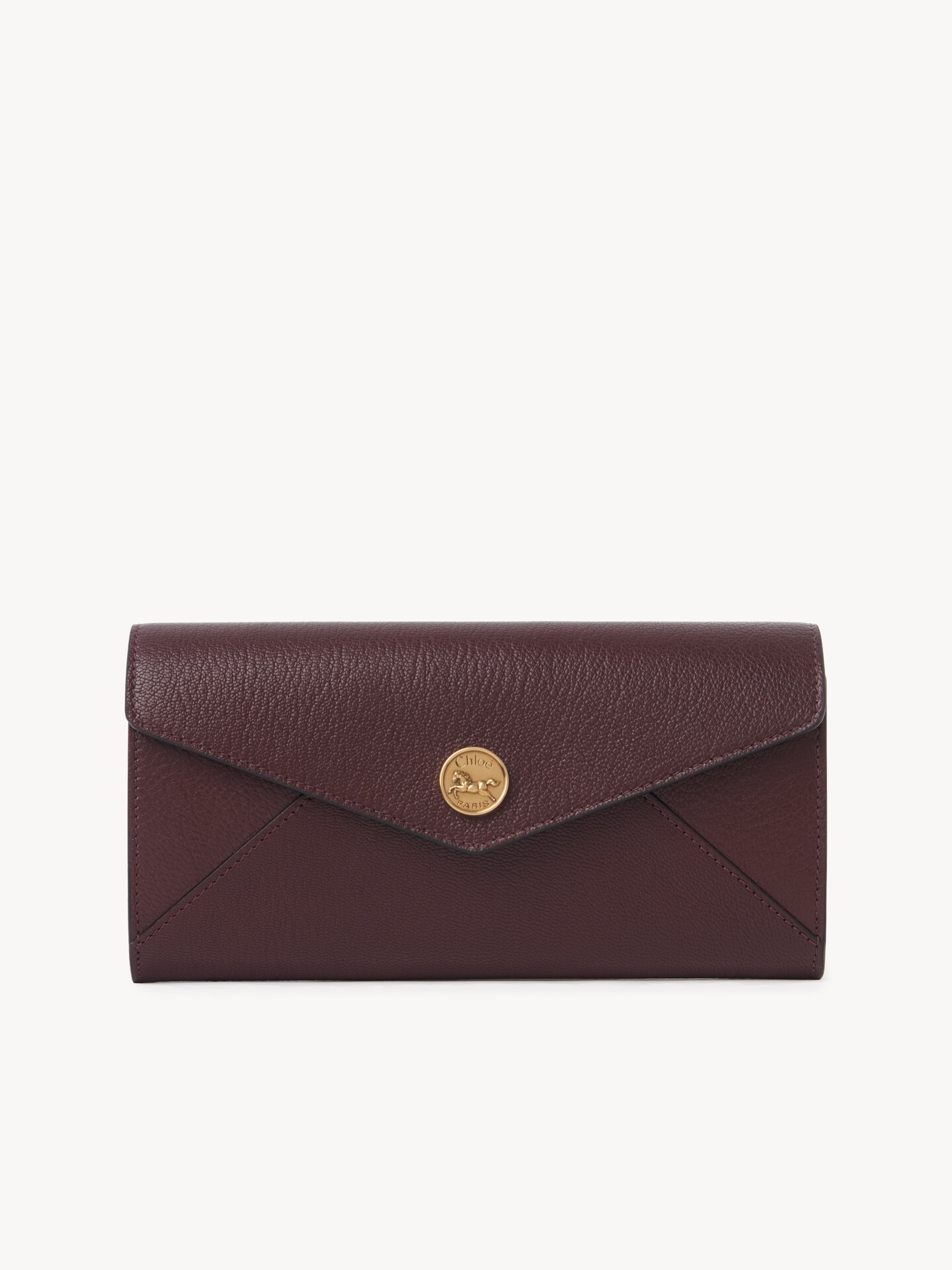 Envelope long wallet with flap in grained leather - 2