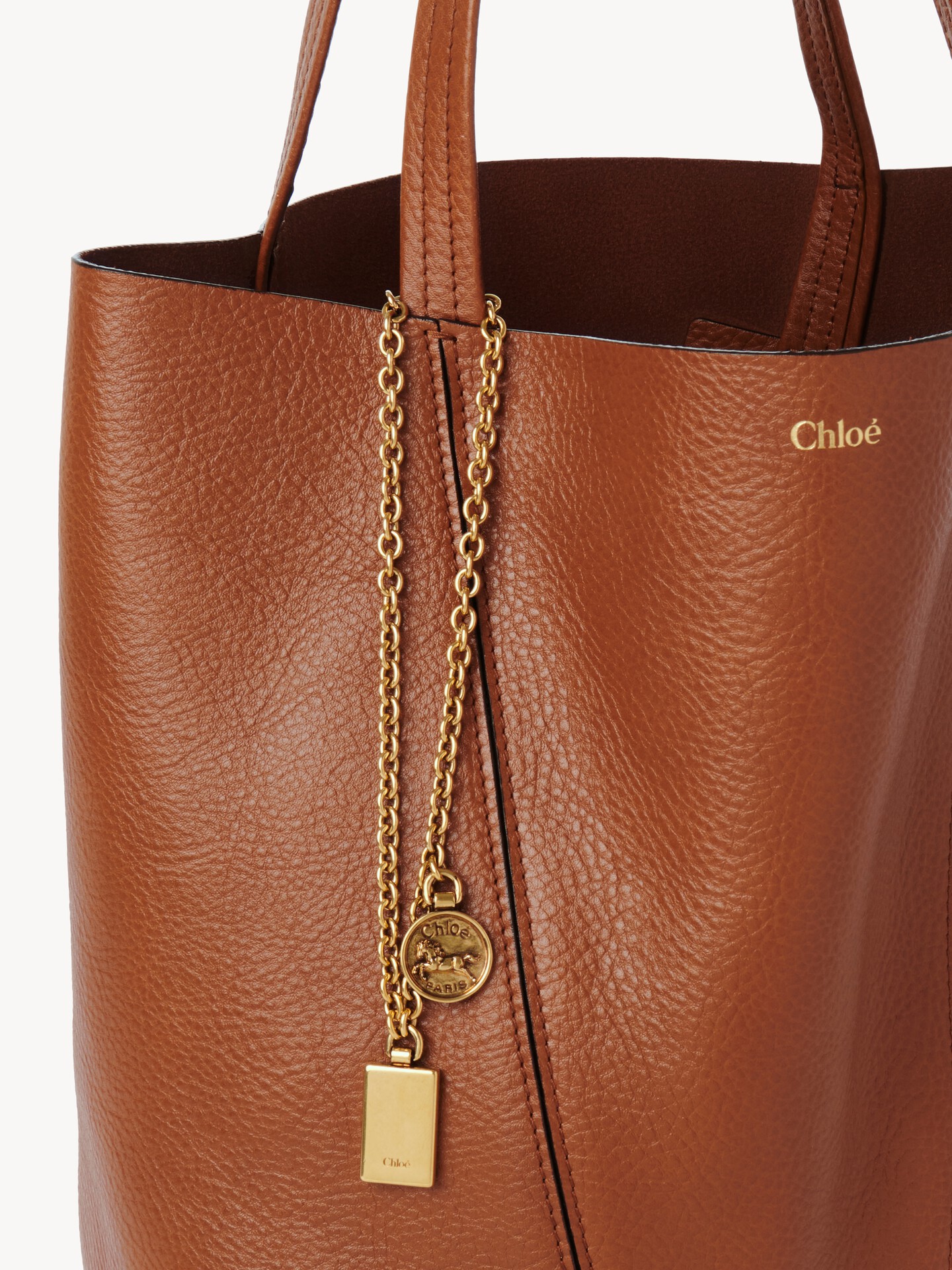 Chlo&eacute; Spin tote bag in grained leather - 7