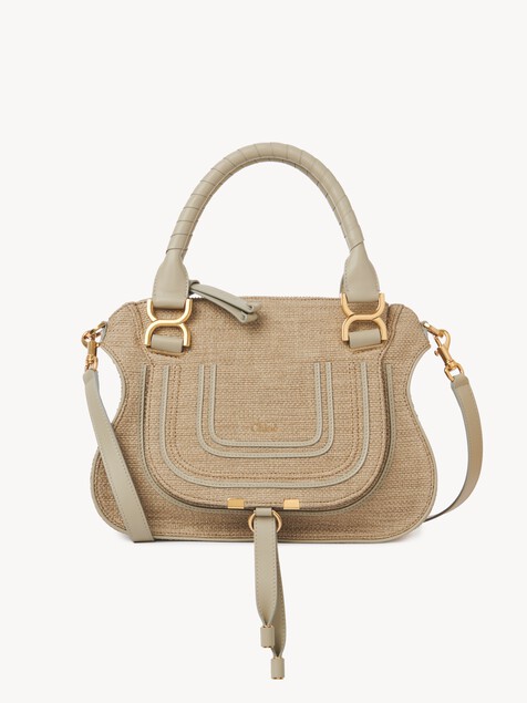 Small Marcie bag in raffia-effect fibres