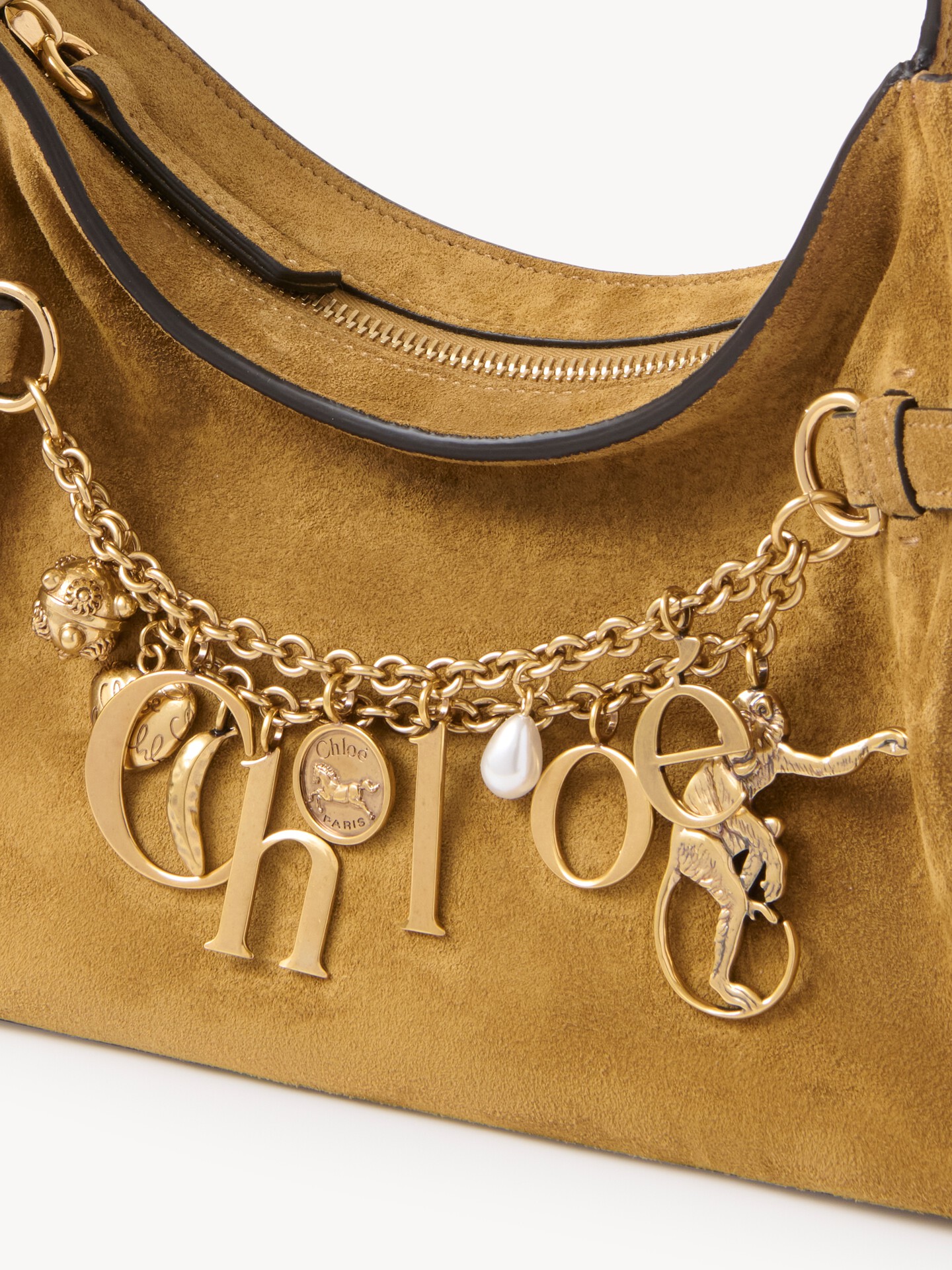 Chlo&eacute; Charms hobo bag in suede leather - 8