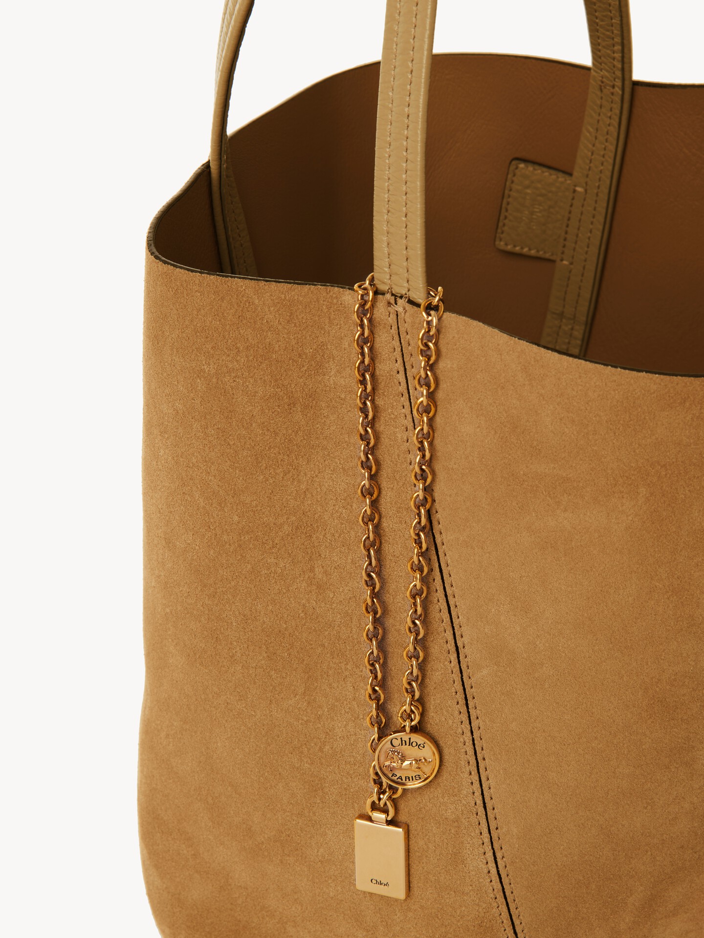 Chlo&eacute; Spin tote bag in suede leather - 7