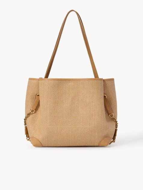Chlo&eacute; Clover double carry bag in raffia-effect fibres