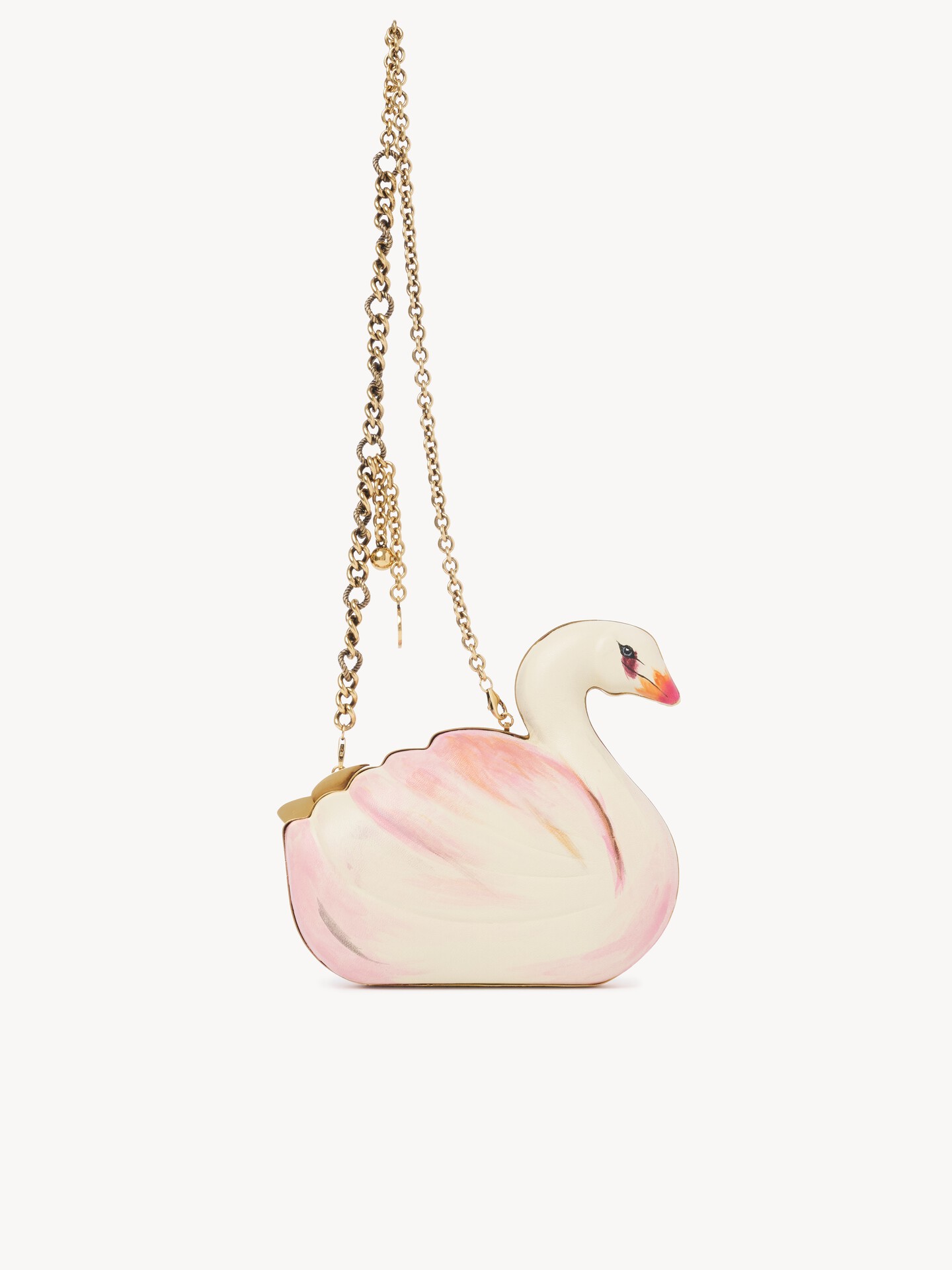 Chlo&eacute; Tropicus swan minaudi&egrave;re in hand-painted leather - 5