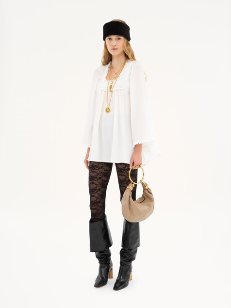 Small Bracelet hobo bag in grained leather
