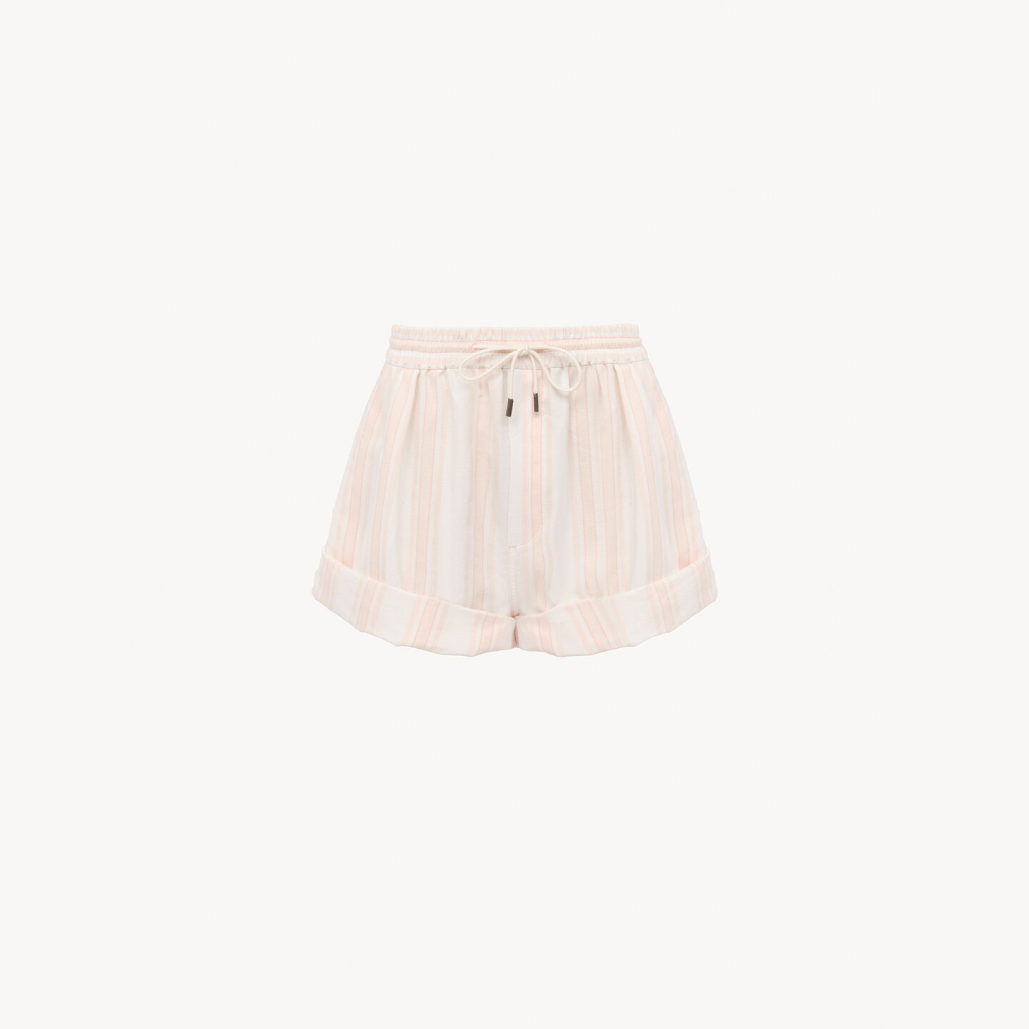 Turn-up drawstring shorts in cotton - 8