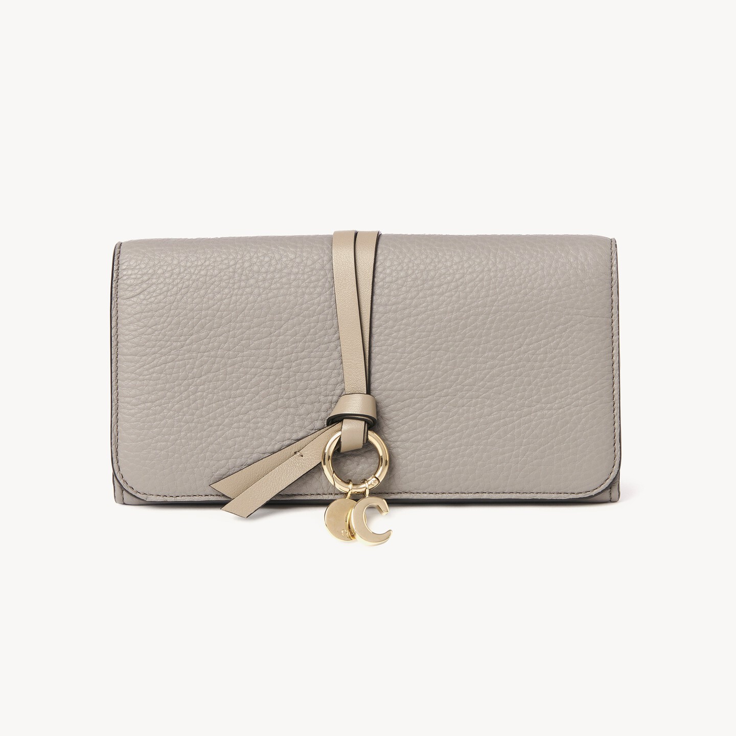 Alphabet wallet with flap in grained leather - 4