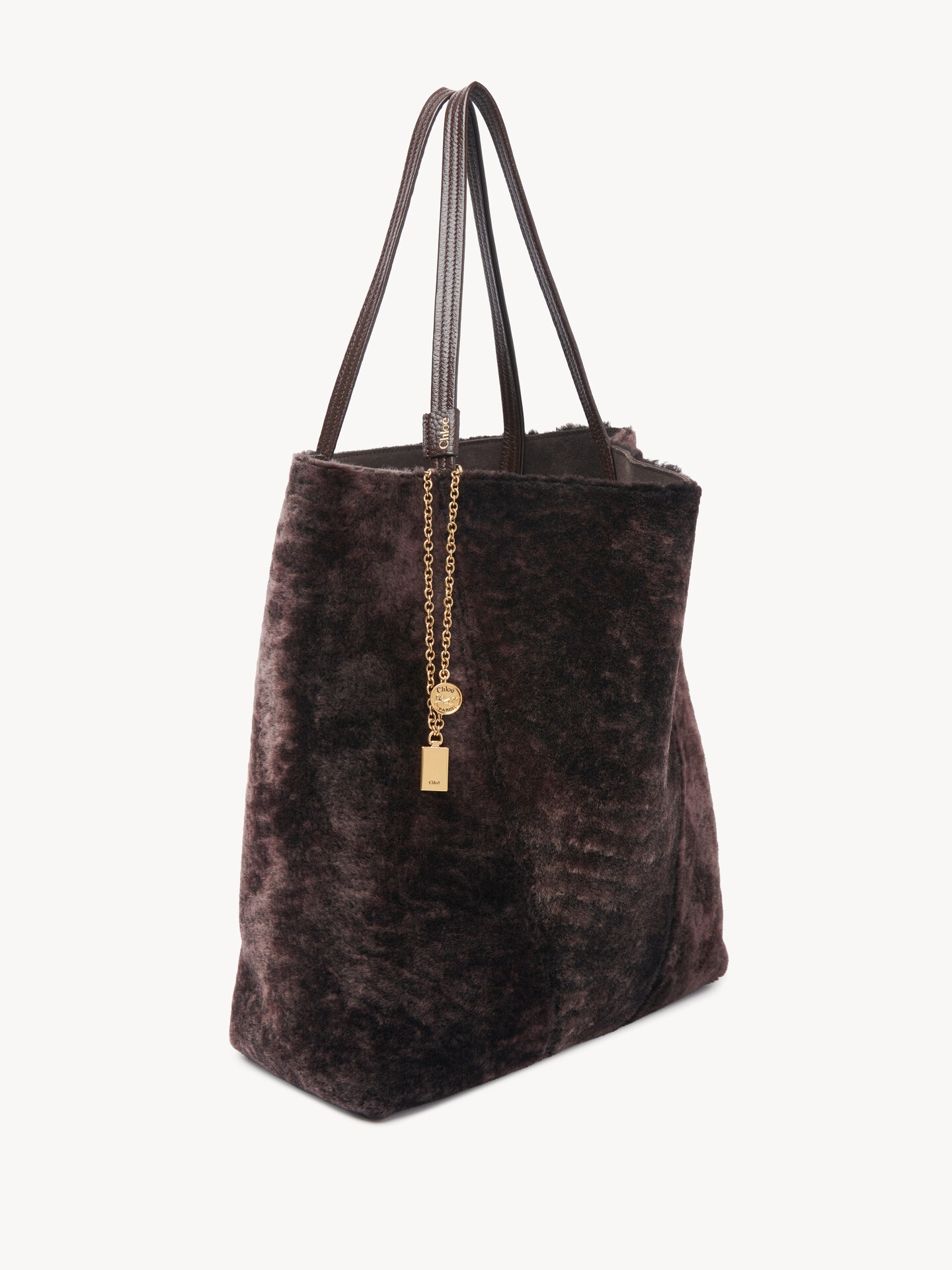 Large Chlo&eacute; Spin tote bag in shearling - 3