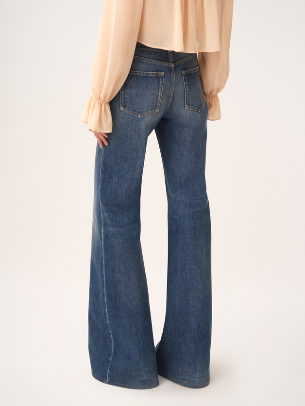 High-rise flare jeans in denim - 5