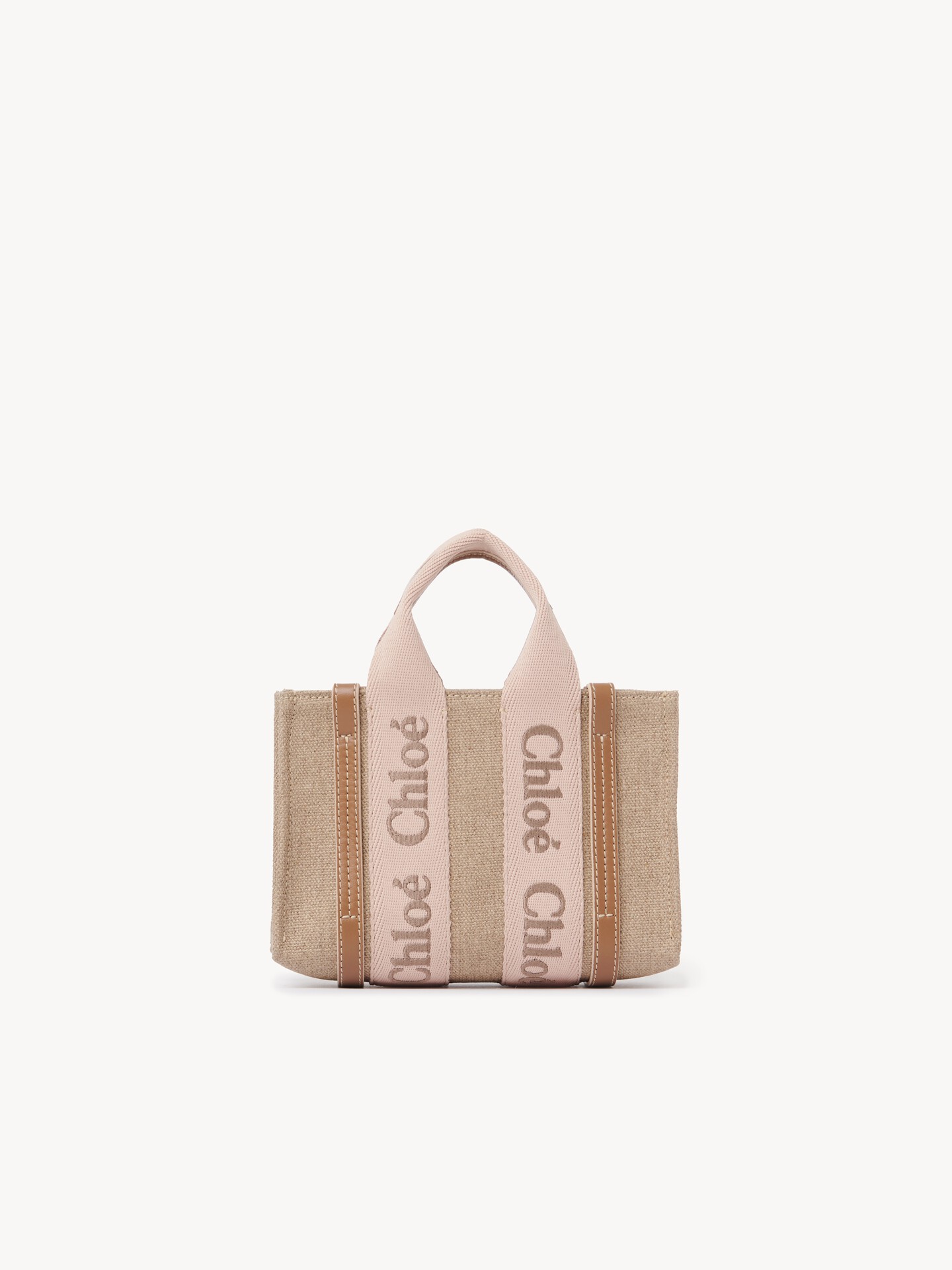Mini Woody tote bag in linen - 5