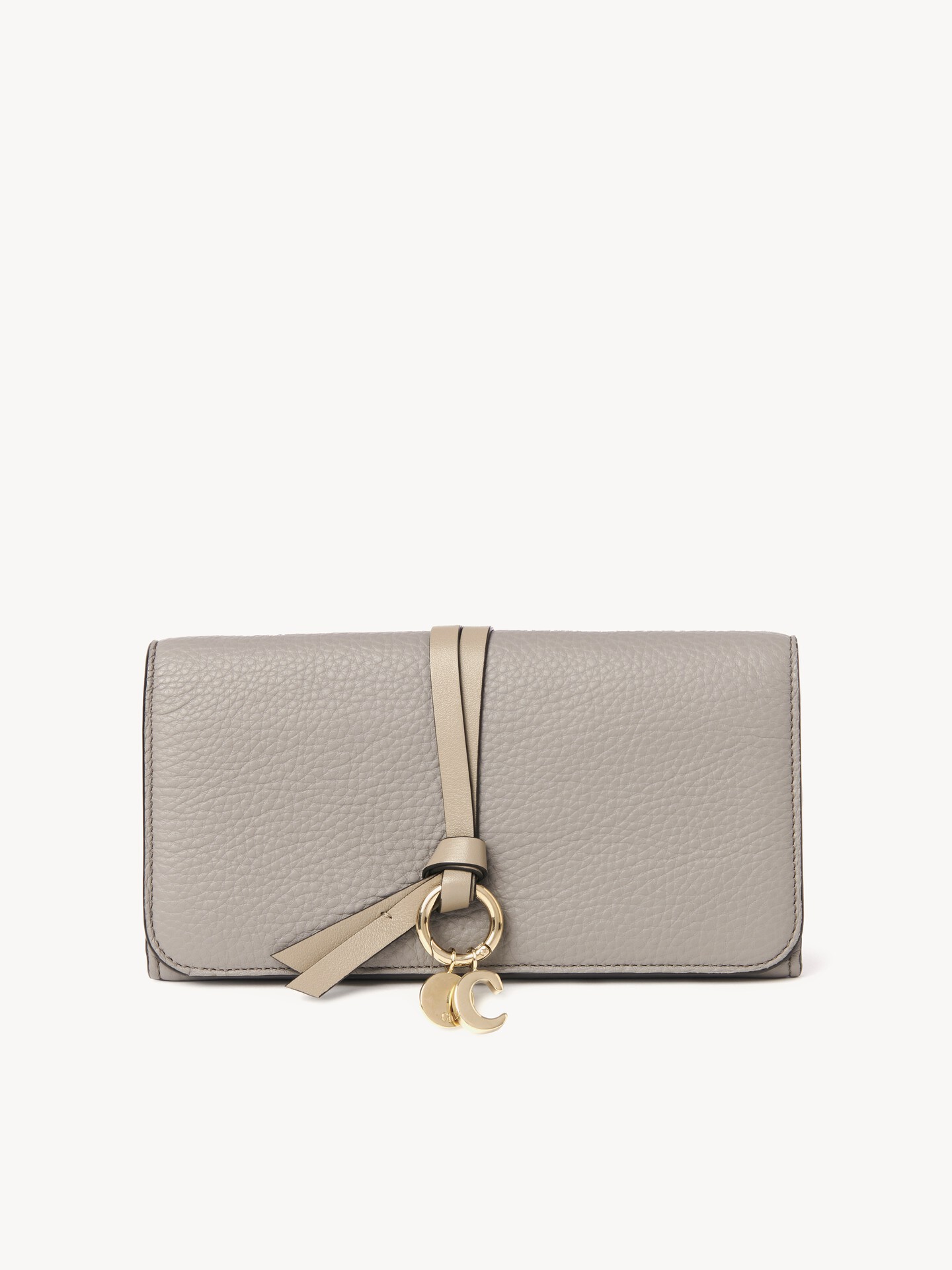 Alphabet wallet with flap in grained leather - 2