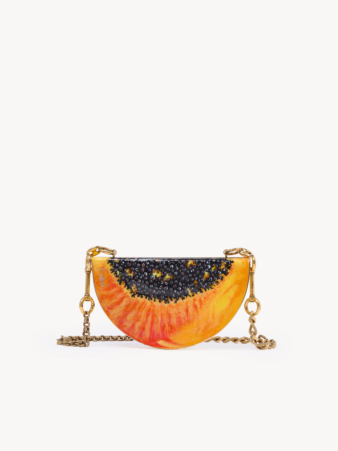 Chlo&eacute; Tropicus papaya minaudi&egrave;re in brass - 2