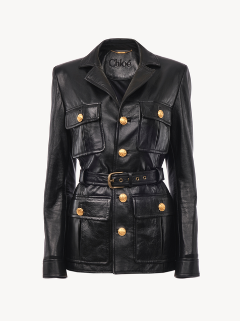 Utilitarian jacket in leather
