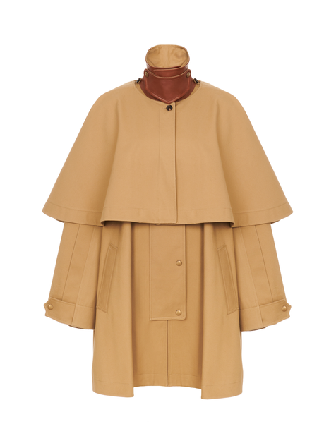 KUT3Parka in cotton gabardine with cape