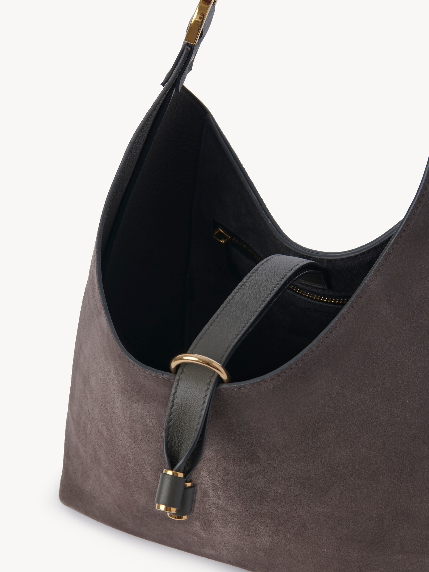Small Marcie hobo bag in suede leather - 7