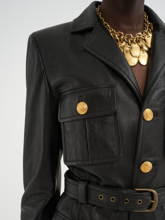 Utilitarian jacket in leather - 9