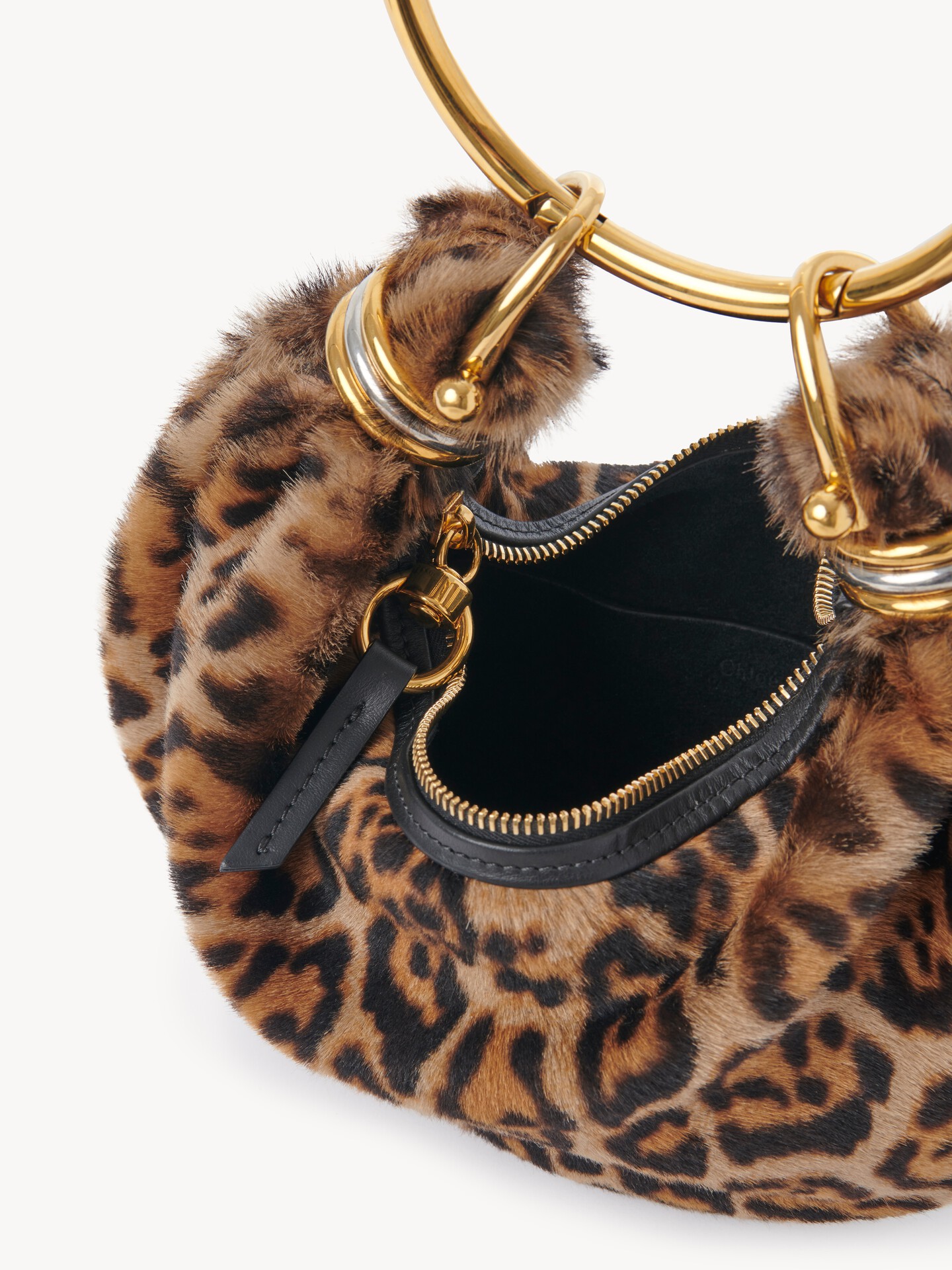 Mini Bracelet Hobo bag in leopard-print shearling - 6
