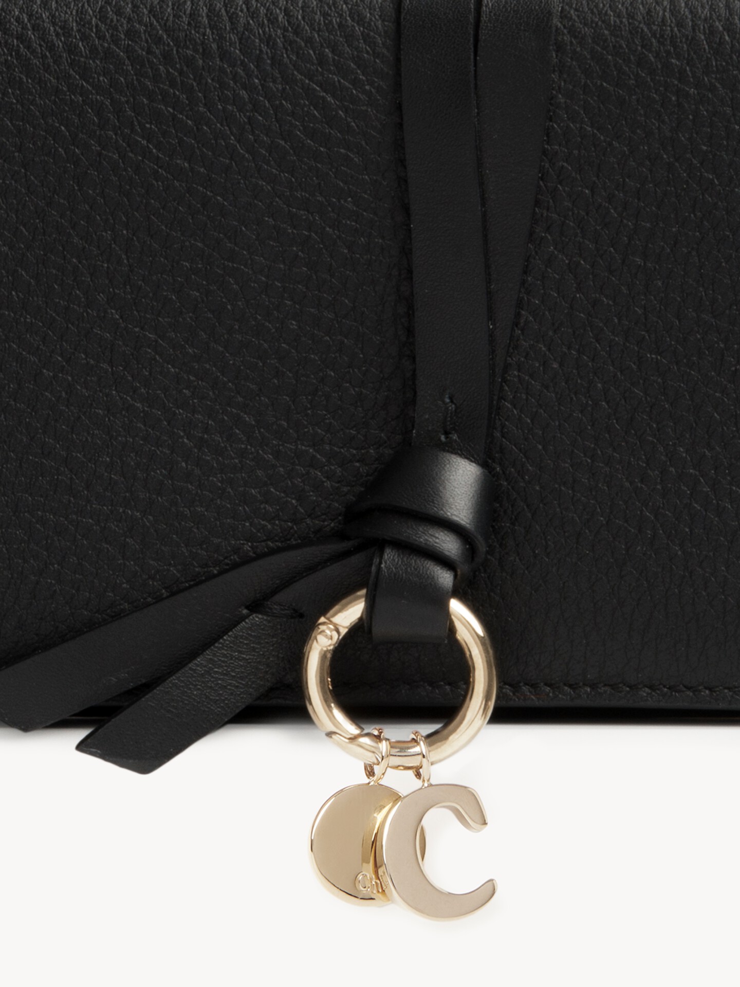 Alphabet wallet with flap in grained leather - 3