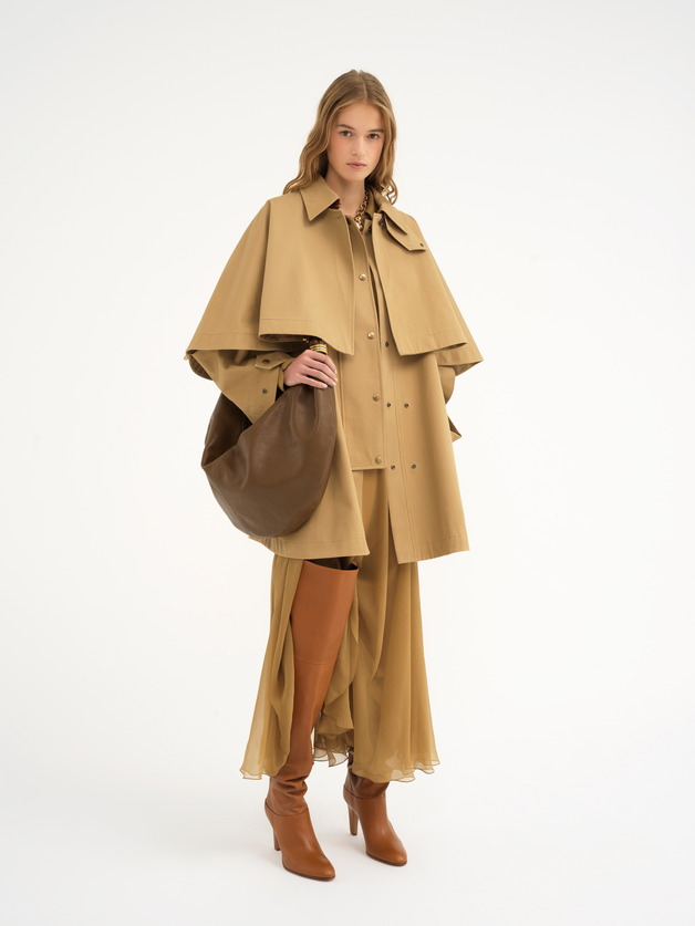 Parka in cotton gabardine with cape - 5