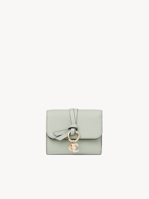 Small Alphabet tri-fold in grained leather