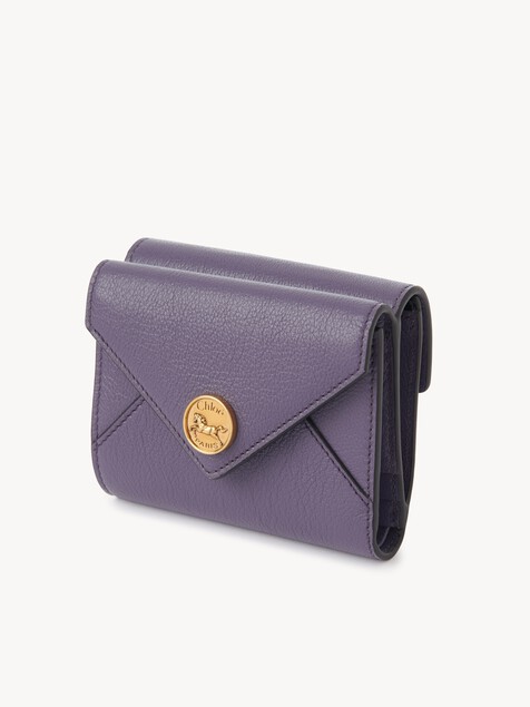 Small Envelope tri-fold wallet in grained leather