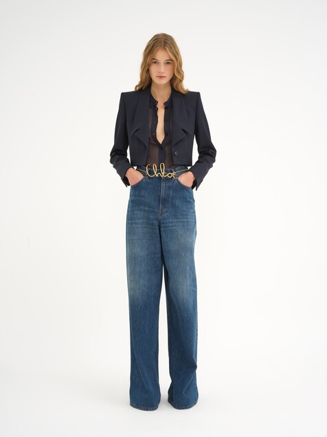 Wide-leg jeans in denim