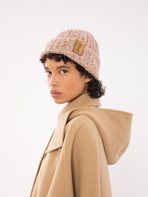 Chunky knit beanie in cashmere