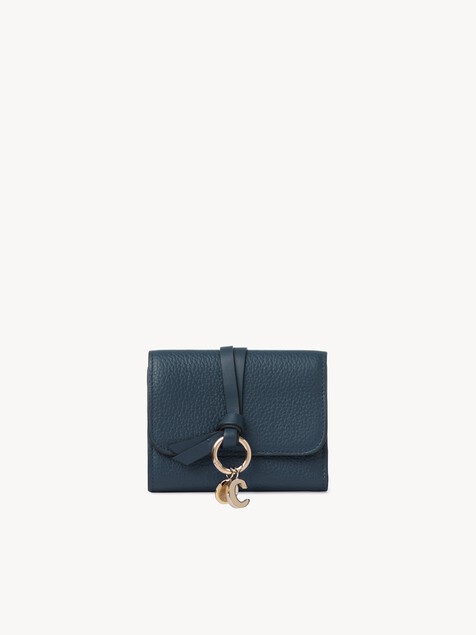 Small Alphabet tri-fold in grained leather