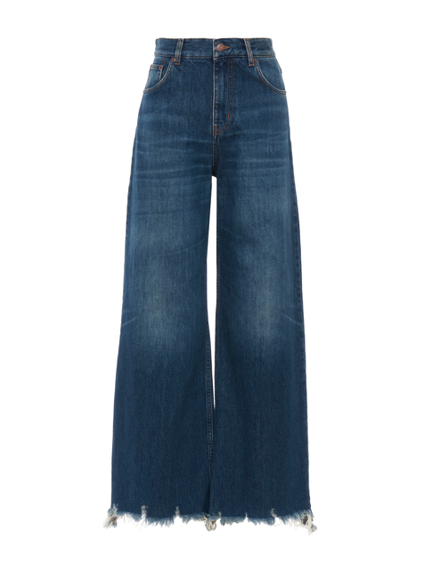 Cropped wide-leg jeans in denim