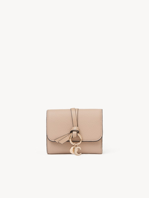 Small Alphabet tri-fold in grained leather