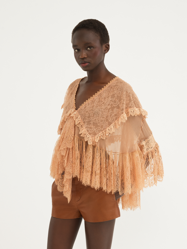 Fluid top in silk lace - 4