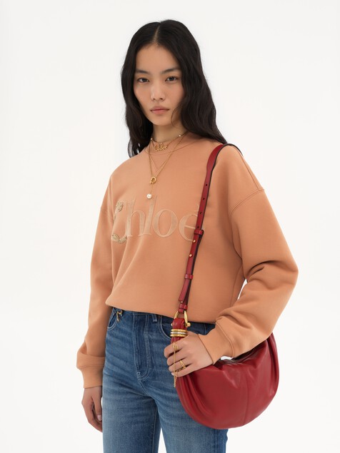 Small Bracelet hobo bag in grained leather