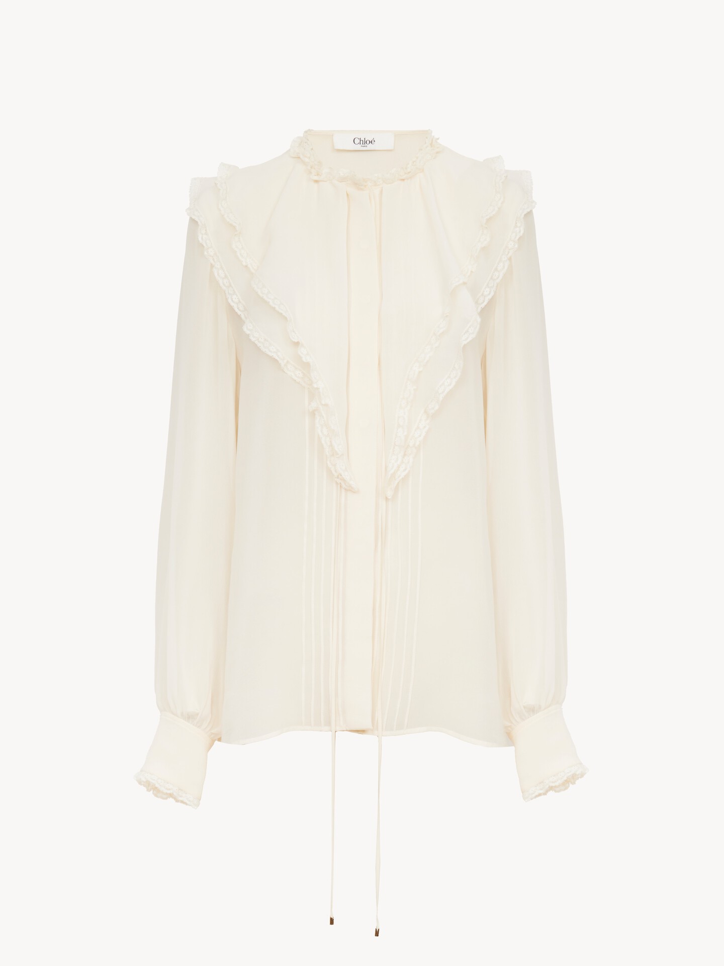 Ruffled blouse in silk georgette - 2