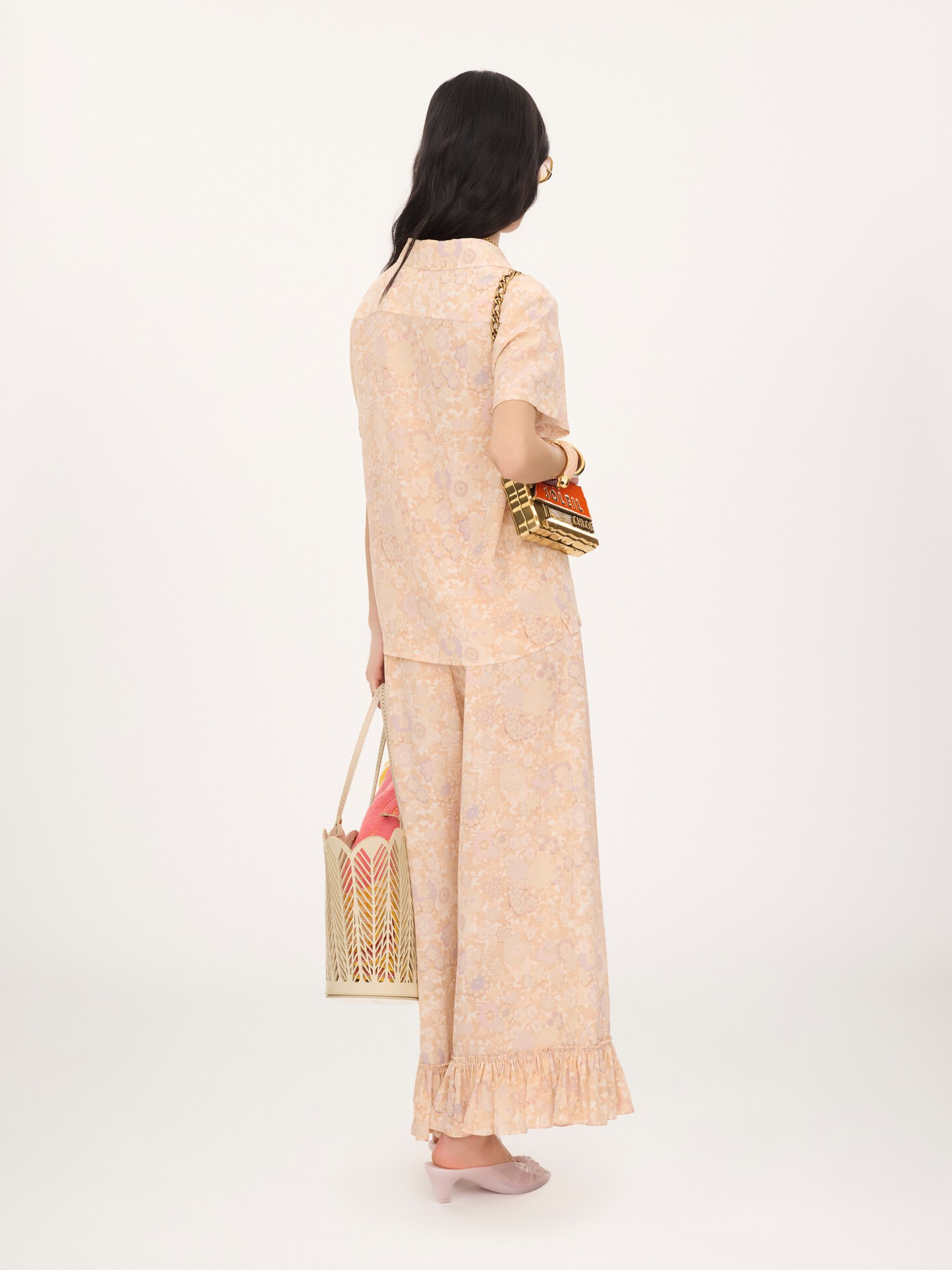 Short-sleeve blouse in cr&ecirc;pe de chine - 5