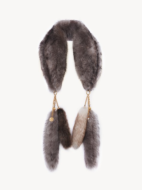 The Treasure Tails scarf in shearling