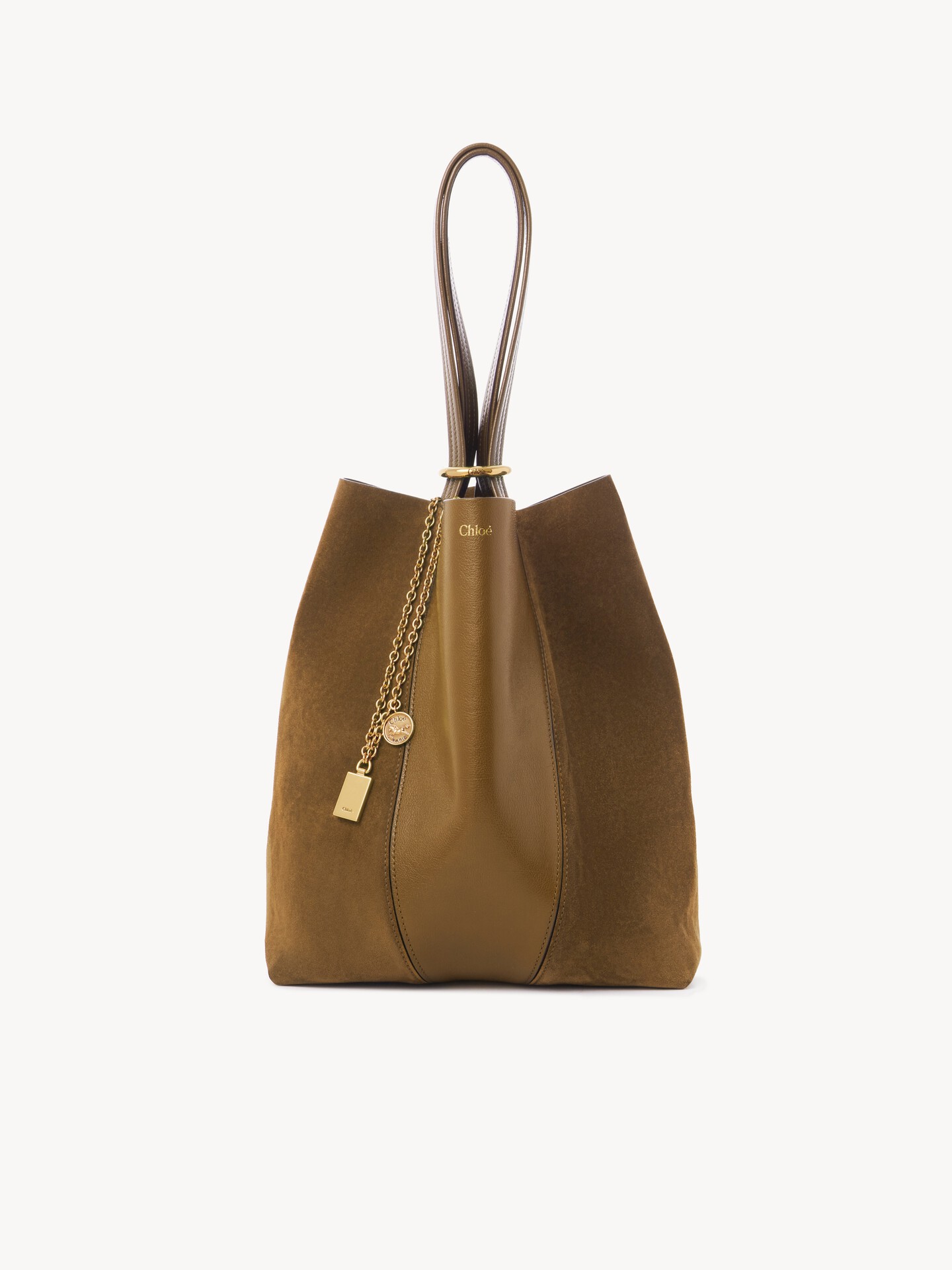 Chlo&eacute; Spin tote bag in grained and suede leather - 2