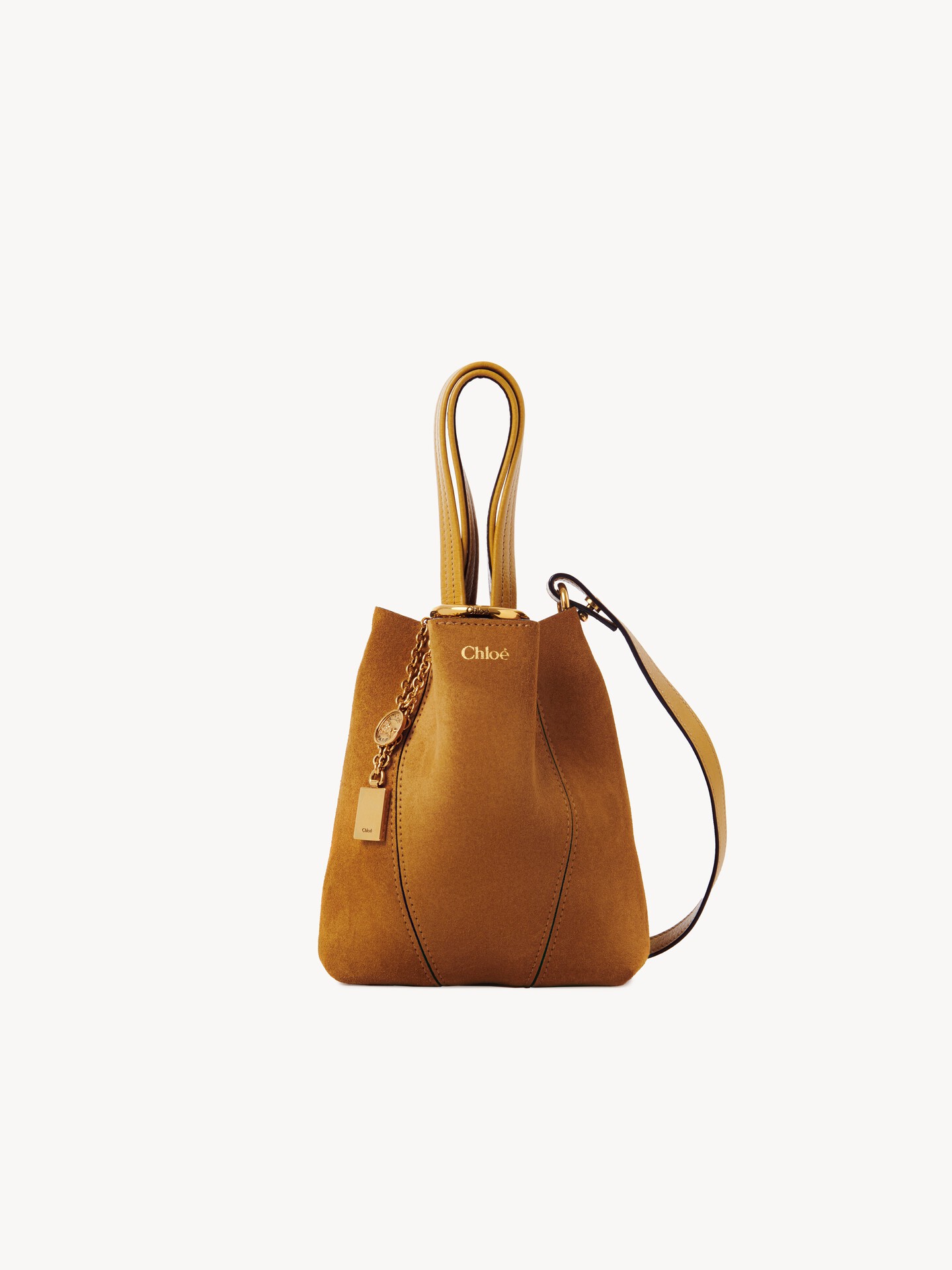 Small Chlo&eacute; Spin tote bag in suede leather - 8