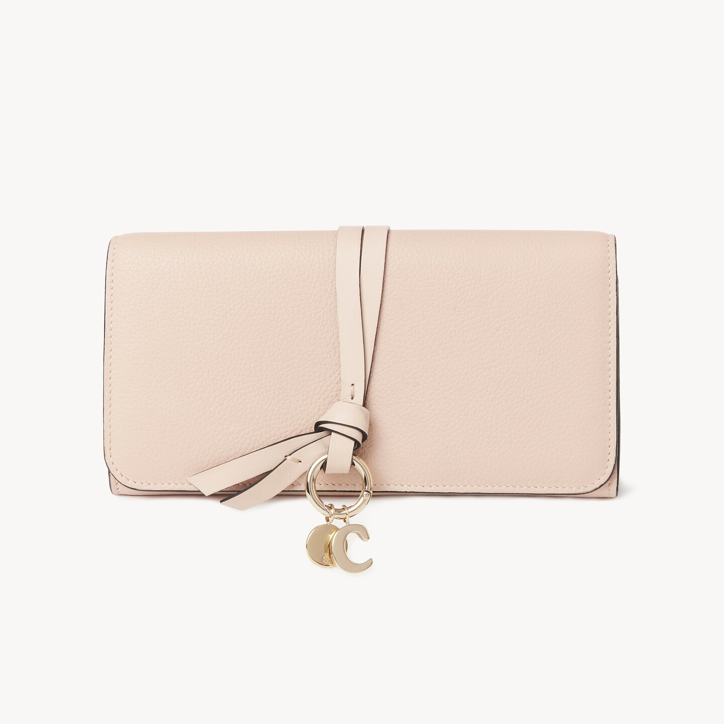 Alphabet wallet with flap in grained leather - 4